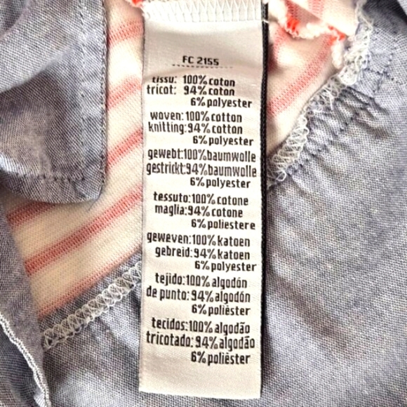 Lacoste Women’s Sleeveless Nautical Stripe Top Blue Chambray Red White Size 38 - Picture 5 of 11